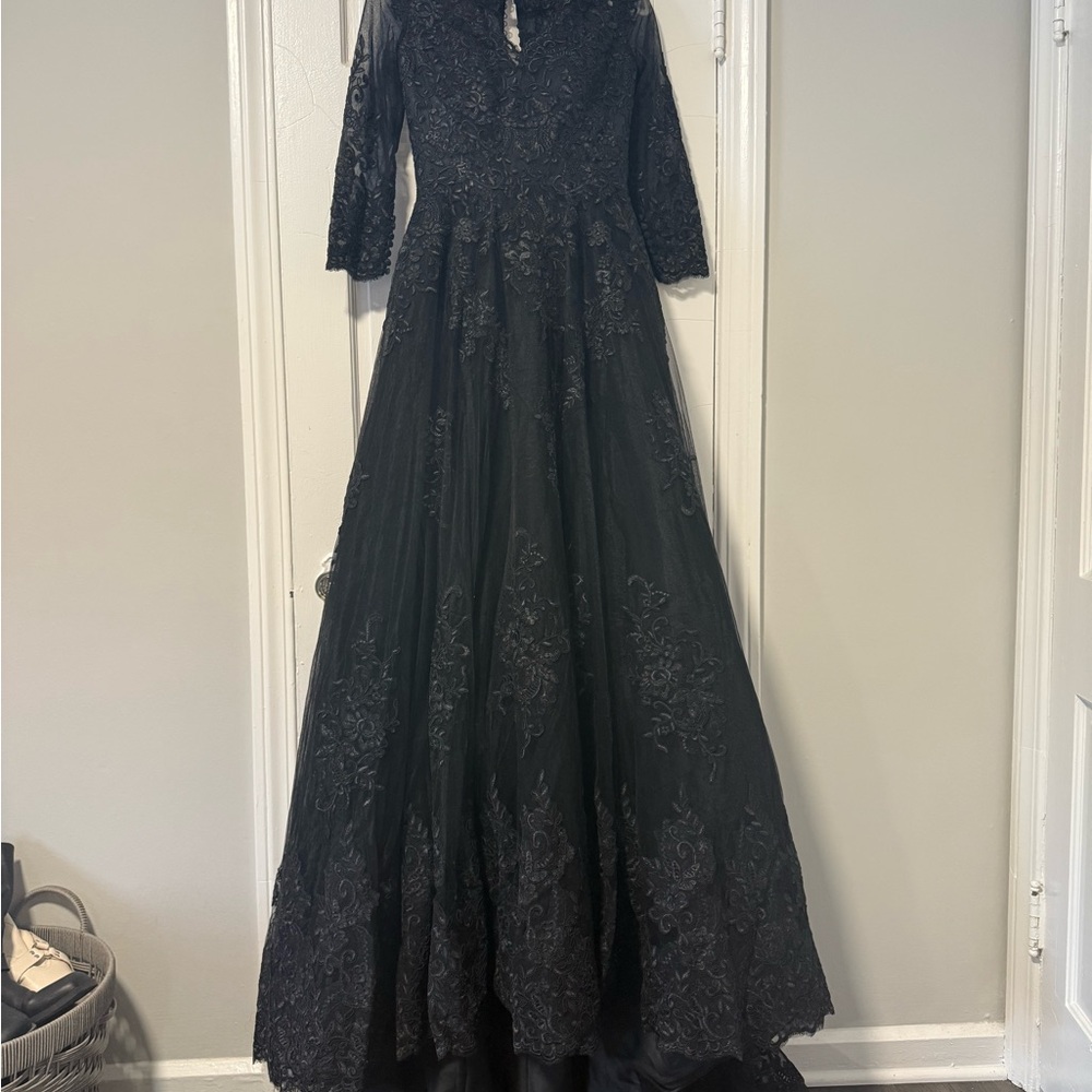Black Lace Wedding Gown